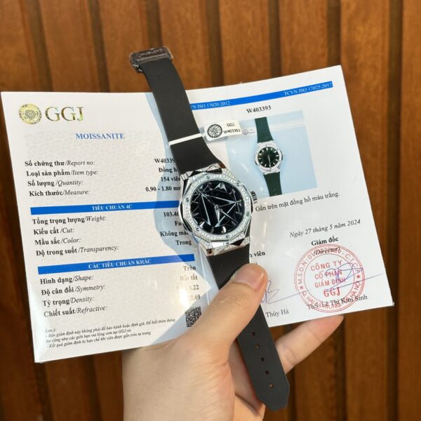 Dong Ho Hublot Orlinski Do Kim Cuong Moissanite Demi Mau Den 40mm 2 1