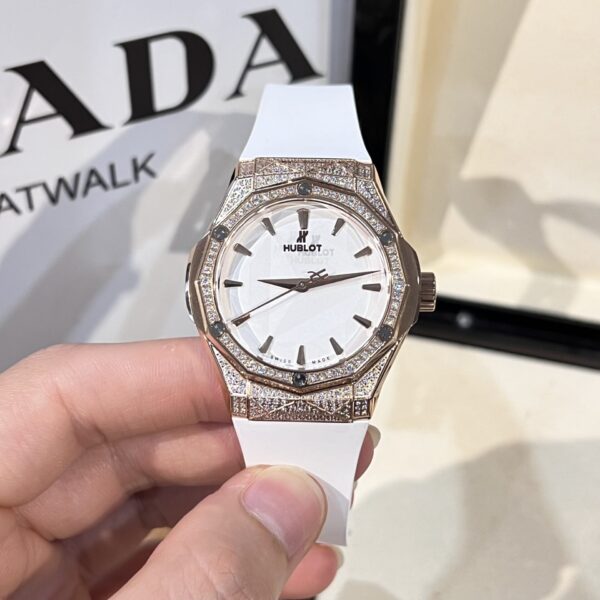 Dong Ho Hublot Orlinski King Gold Dinh Full Da Mau Trang 40mm 3 1