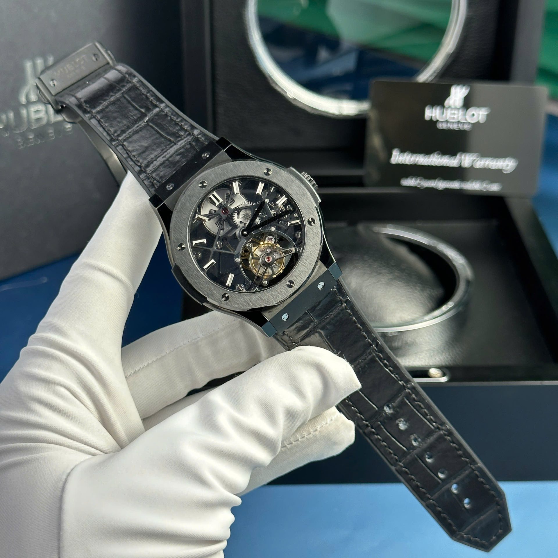Hublot Replica Watch Classic Fusion Skeleton Tourbillon Black Ceramic 45mm - Image 2