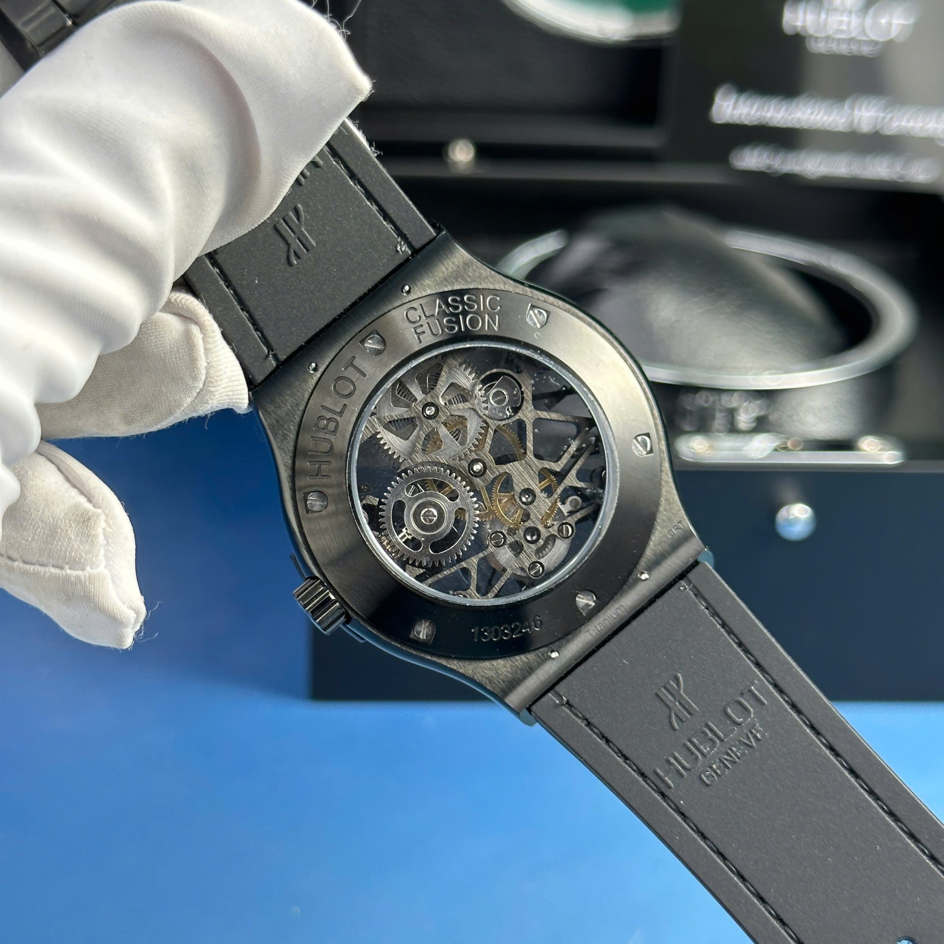 Hublot Replica Watch Classic Fusion Skeleton Tourbillon Black Ceramic 45mm - Image 7