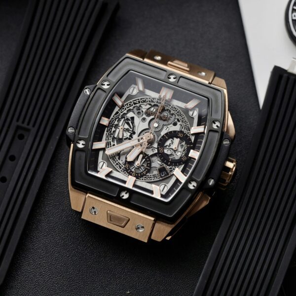 Dong Ho Hublot Spirit Of Big Bang King Gold Mau Den Replica Cao Cap 42mm 3 1