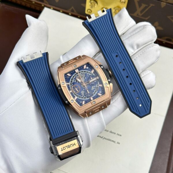 Dong Ho Hublot Spirit Of Big Bang King Gold Replica 11 Mat Xanh Blue Nha May BBF 42mm 7 1