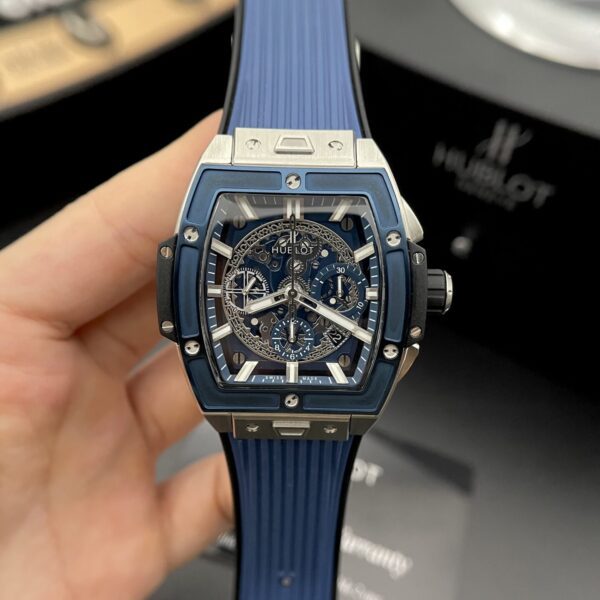 Dong Ho Hublot Spirit Of Big Bang Titanium Mau Xanh Duong 42mm 4 1