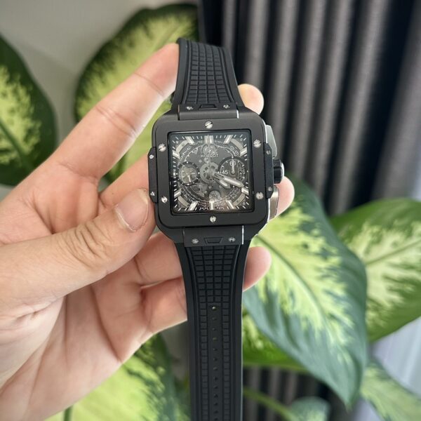 Dong Ho Hublot Square Bang Unico Gom Den Replica 11 Nha May BBF 42mm 2 1