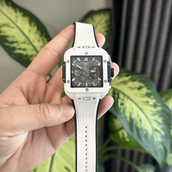 Dong Ho Hublot Square Bang Unico Gom Trang Replica 11 Nha May BBF 42mm 2 1