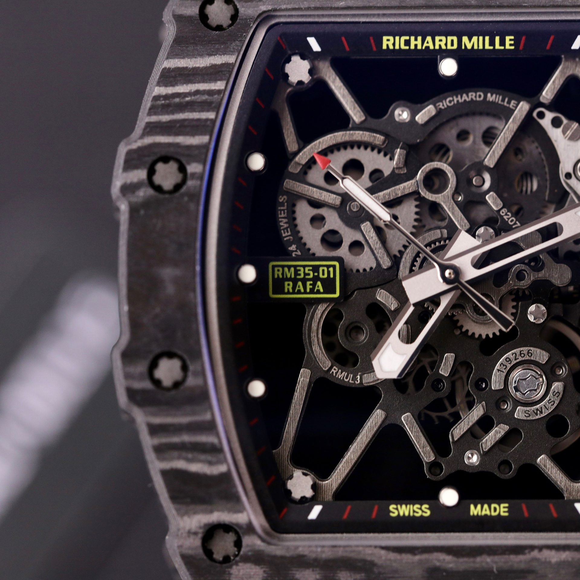 Richard Mille Super Clone Watch RM35-01 Carbon Rubber Strap BBR Factory 44mm - Image 5