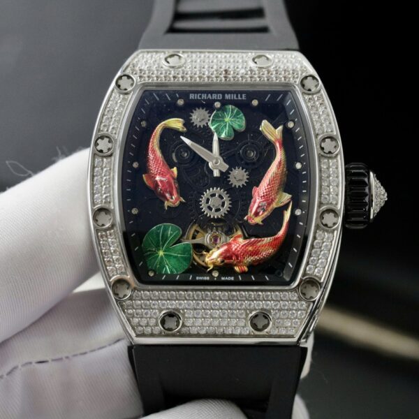 Dong Ho Richard Mille Ca Coi Replica 11 Day Cao Su Den 42mm 4 1