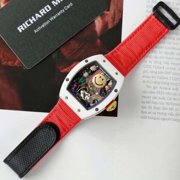 Dong Ho Richard Mille Clone 11 RM88 Smiley Vo Gom Trang Day Vai Nato 42mm 6 1