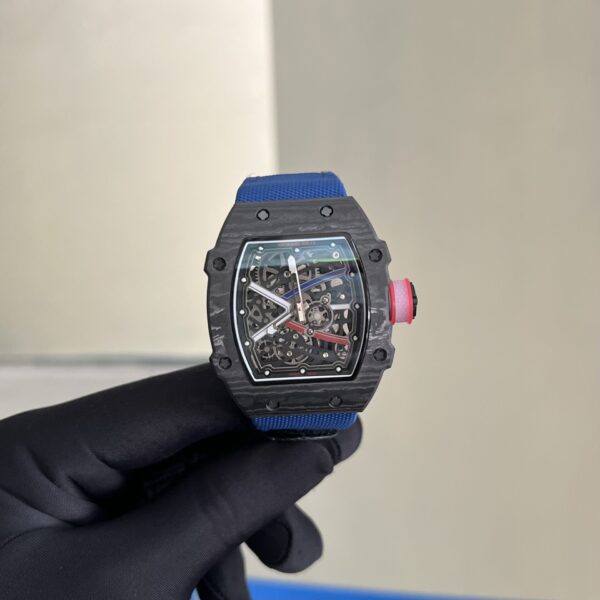 Dong Ho Richard Mille Fake Cao Cap RM67 02 Day Vai Mau Xanh Duong 39x48mm 1 1