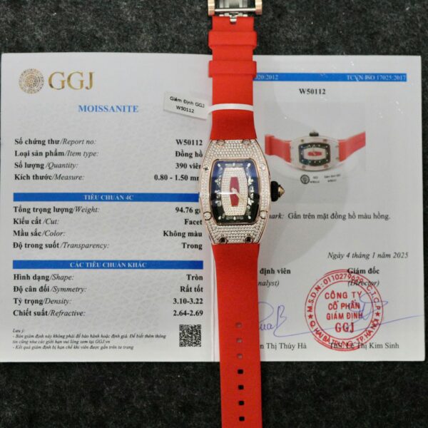 Dong Ho Richard Mille RM007 Che Tac Dinh Kim Cuong Moissanite Mau Do 36mm 11 1