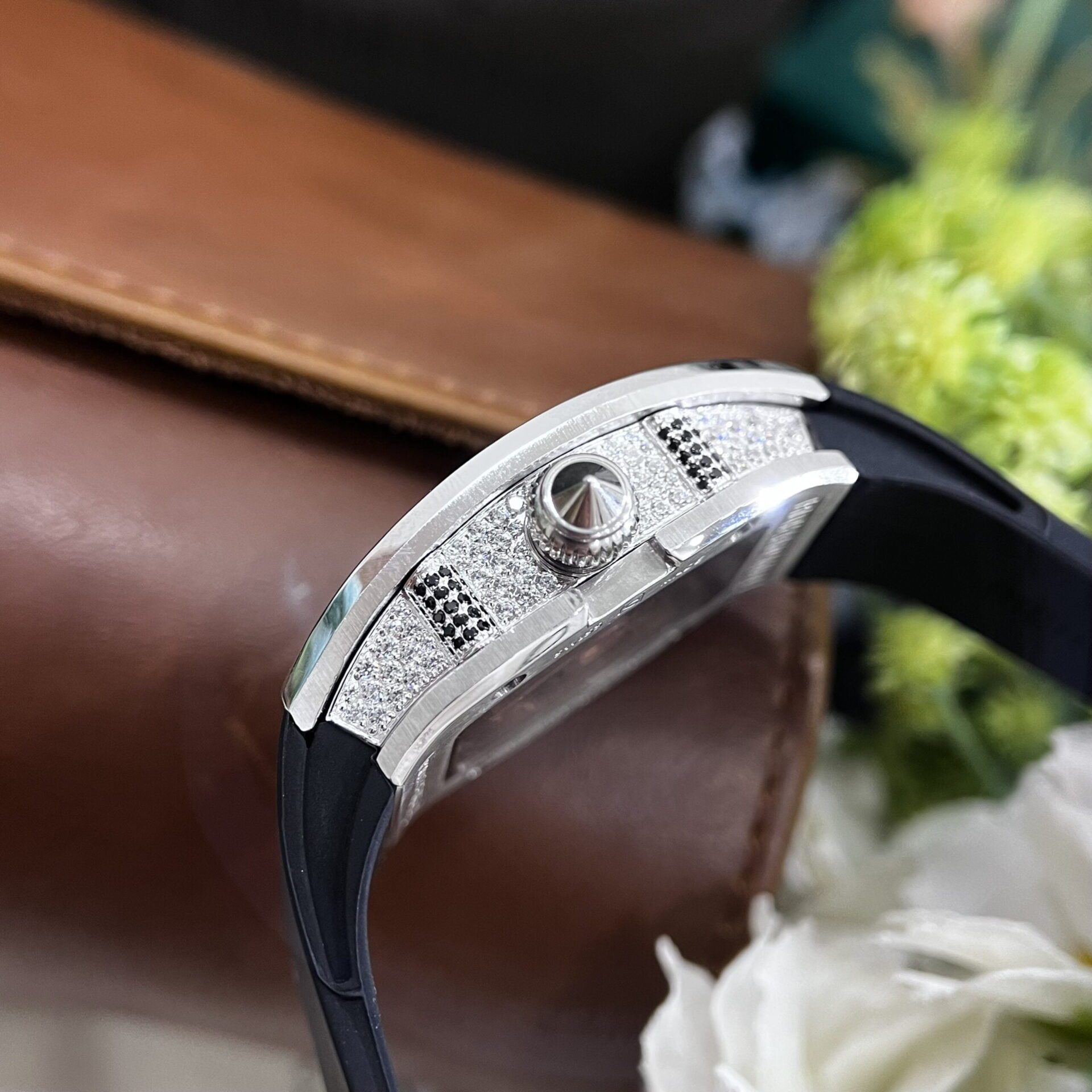 Richard Mille Super Clone Watch RM007 Red Dial Rubber Strap 36mm - Image 4