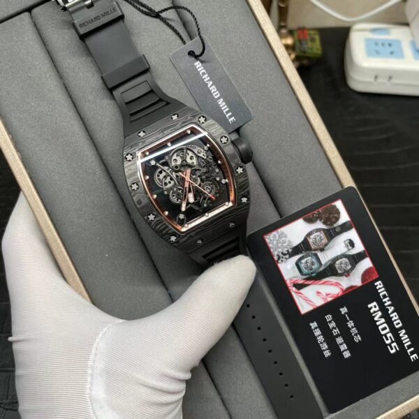Dong Ho Richard Mille RM055 Carbon NTPT Rep 11 BBR Mau Den 45mm 4 1