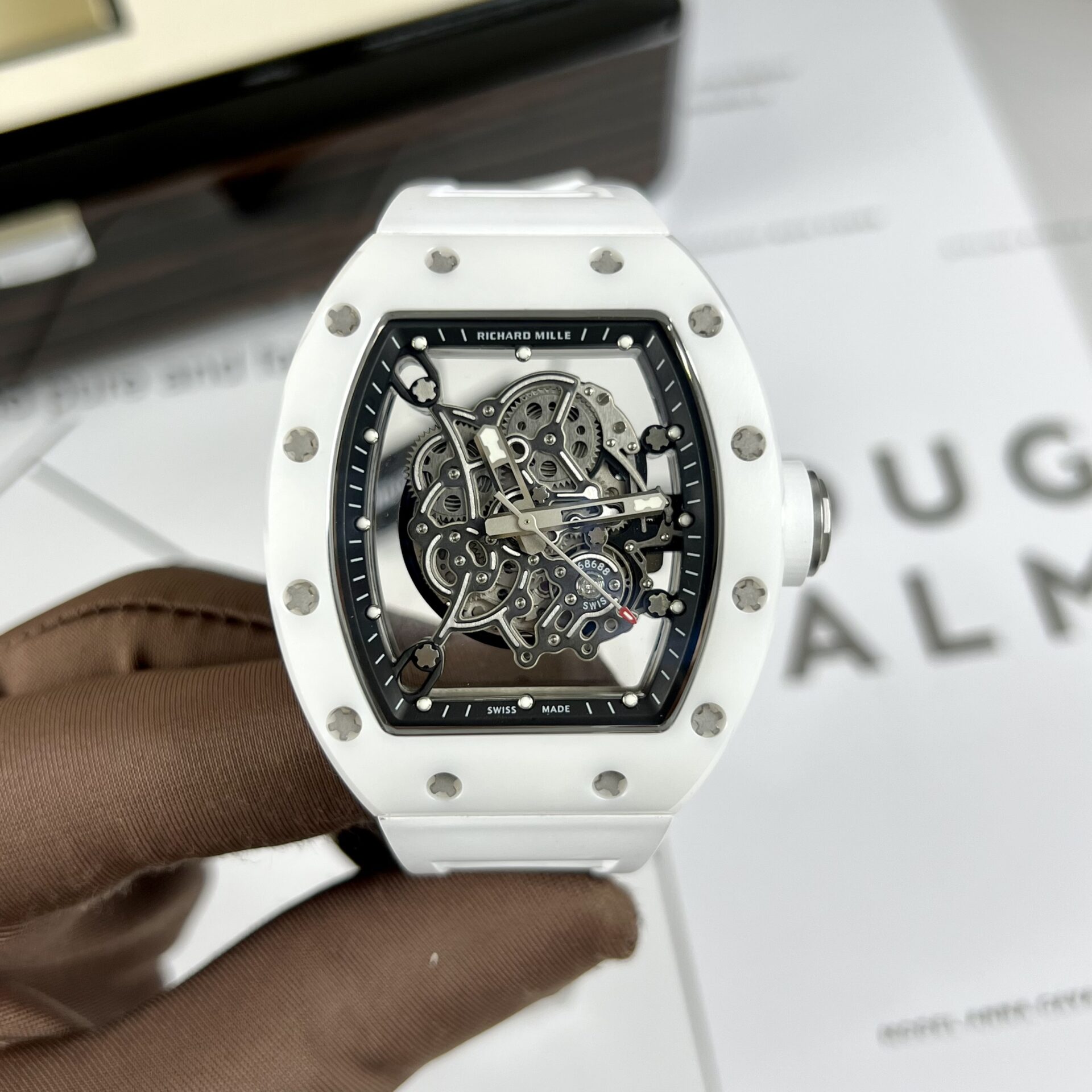 Richard Mille RM055 White High Quality Super Clone Watch 45mm