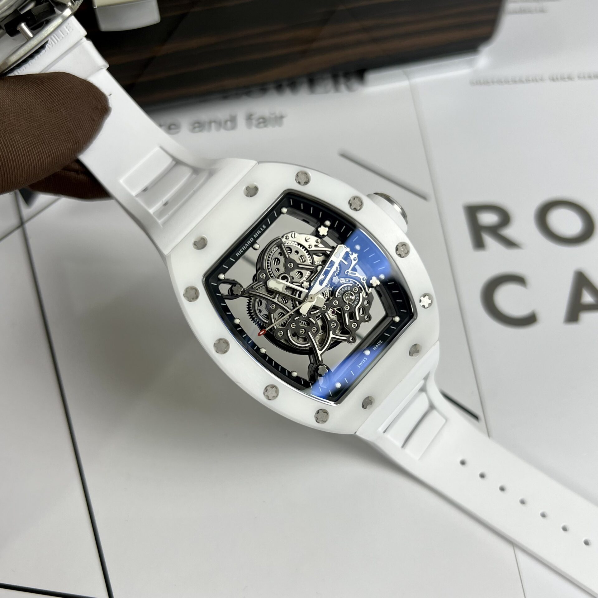 Richard Mille RM055 White High Quality Super Clone Watch 45mm - Image 2