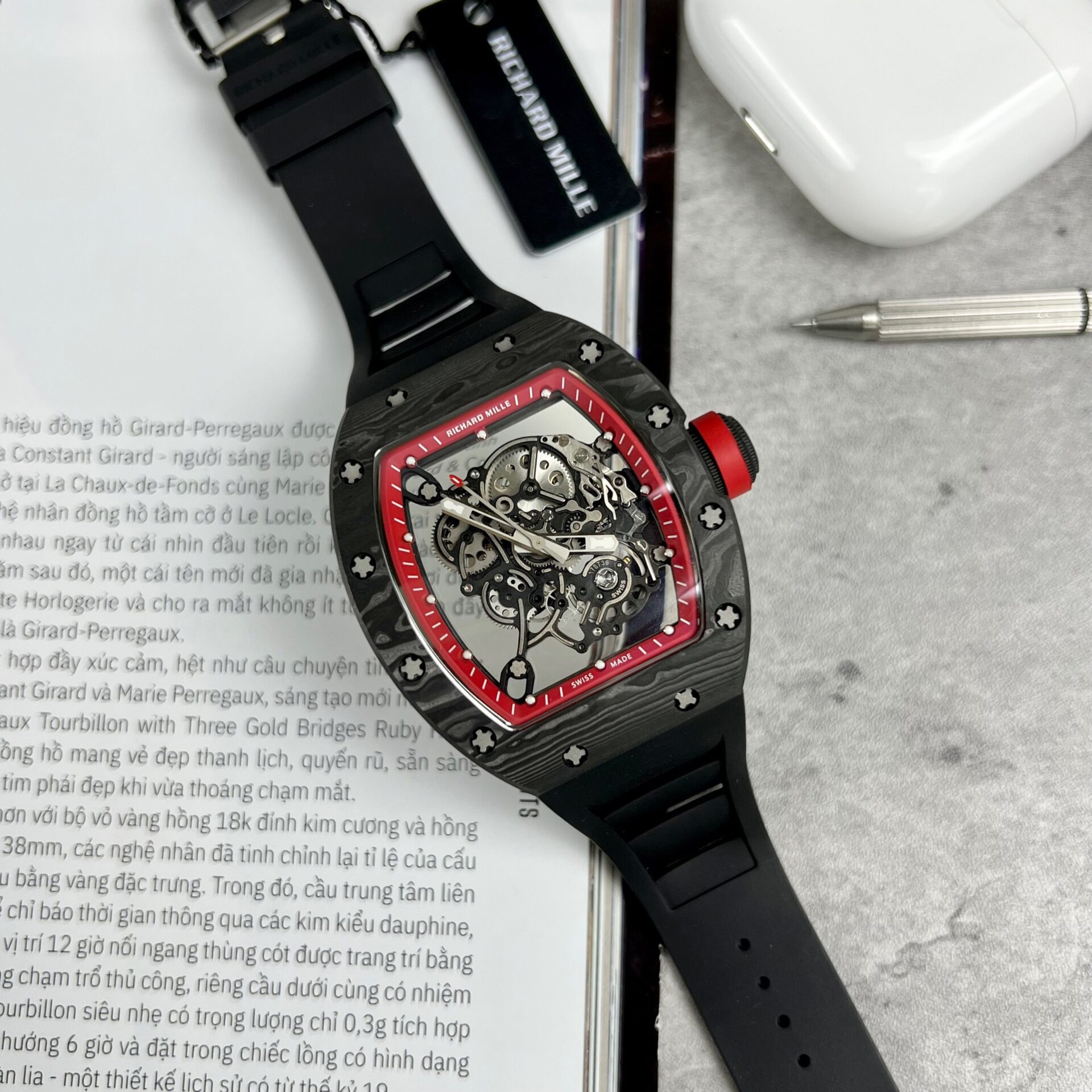 Richard Mille RM055 Super Clone 1:1 Watch Black BBR Factory 45mm