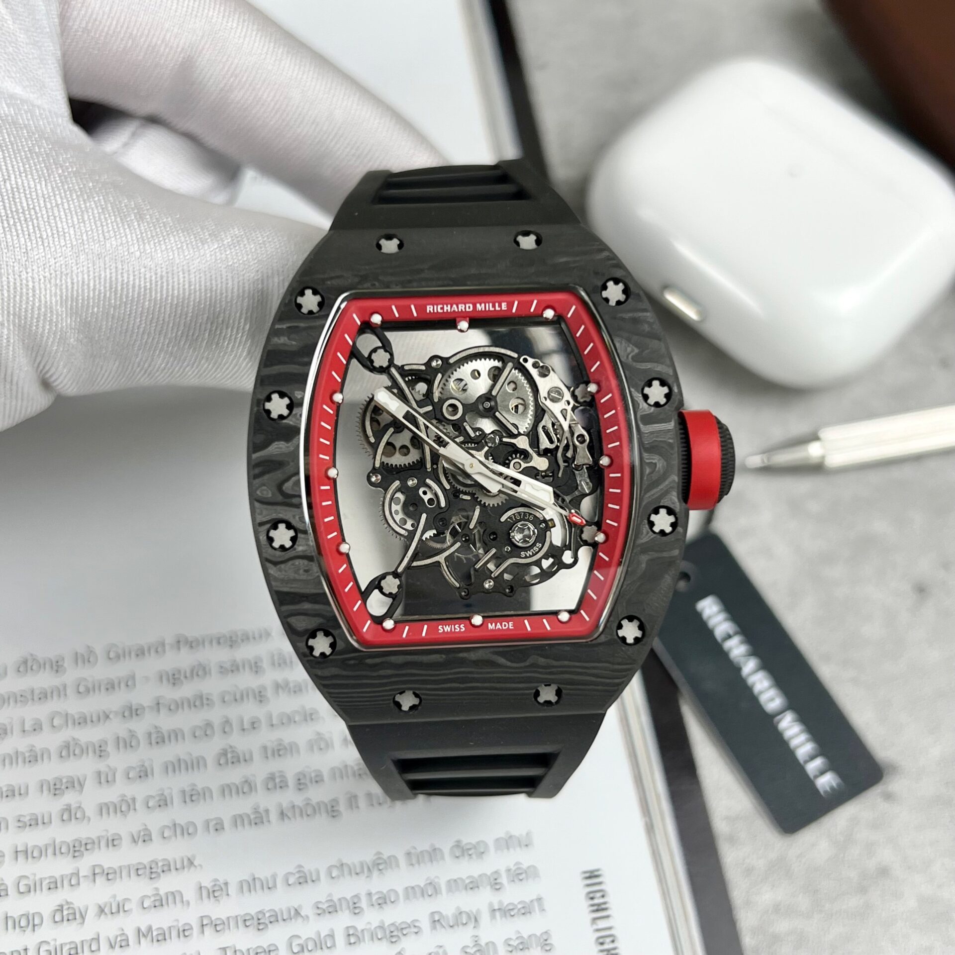 Richard Mille RM055 Super Clone 1:1 Watch Black BBR Factory 45mm - Image 2