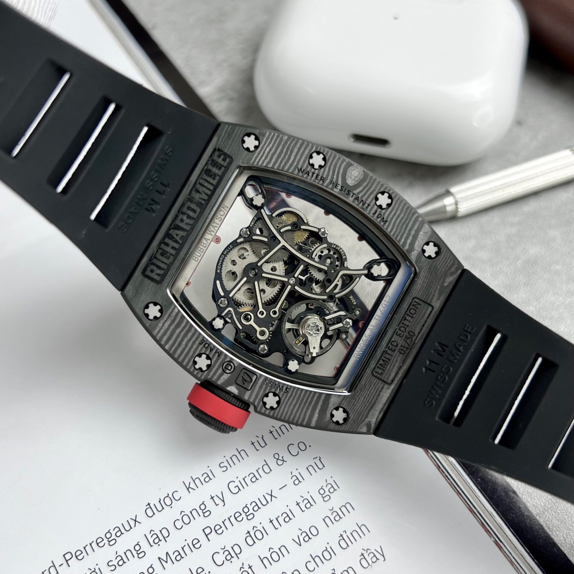Richard Mille RM055 Super Clone 1:1 Watch Black BBR Factory 45mm - Image 8