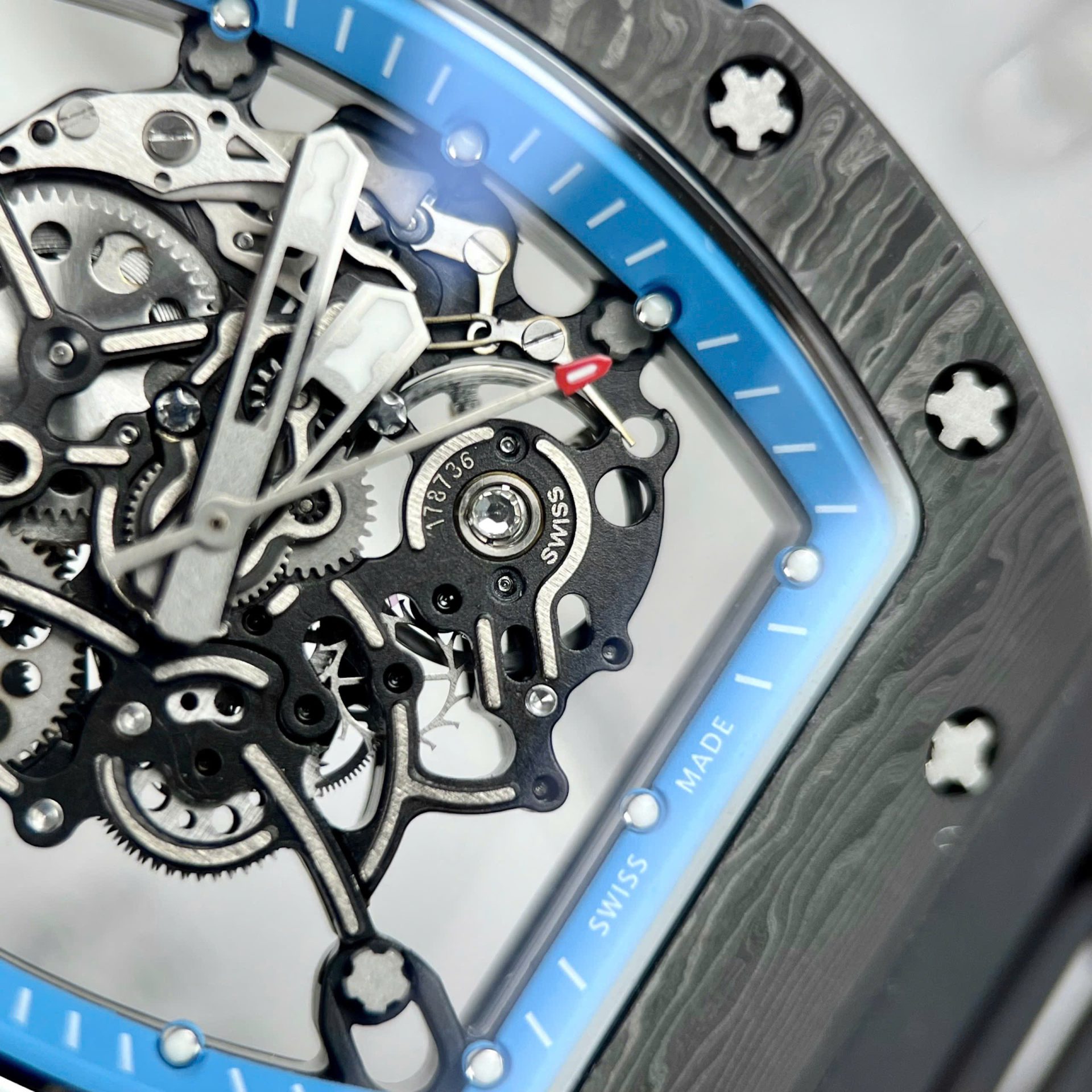 Richard Mille RM055 Super Clone Watch Full Carbon Case Rubber Strap 45mm - Image 5