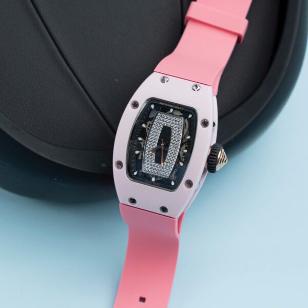 Dong Ho Richard Mille RM07 01 Fake 11 Vo Ceramic Day Cao Su Mau Hong 36mm 6 1