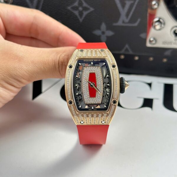 Dong Ho Richard Mille RM07 01 Nu Dinh Da Day Cao Su Mau Do Nha May ZF 36mm 2 1