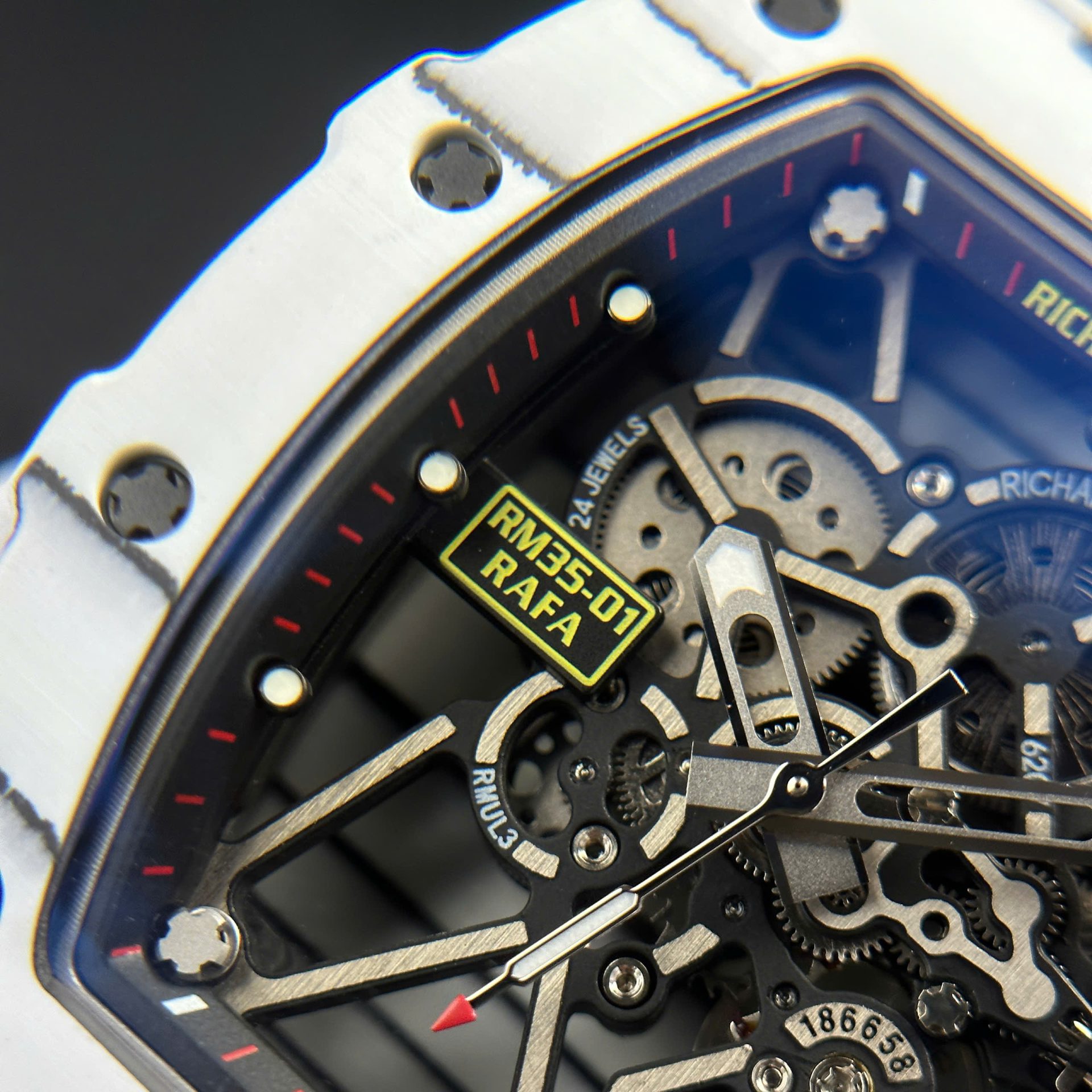 Richard Mille RM35-01 Rafael Nadal Red Rubber Strap Replica 1:1 Watch BBR Factory 42mm - Image 7