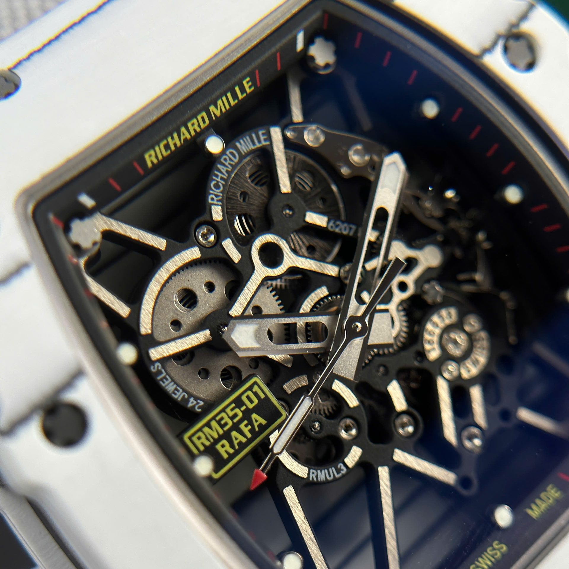 Richard Mille RM35-01 Rafael Nadal Red Rubber Strap Replica 1:1 Watch BBR Factory 42mm - Image 9