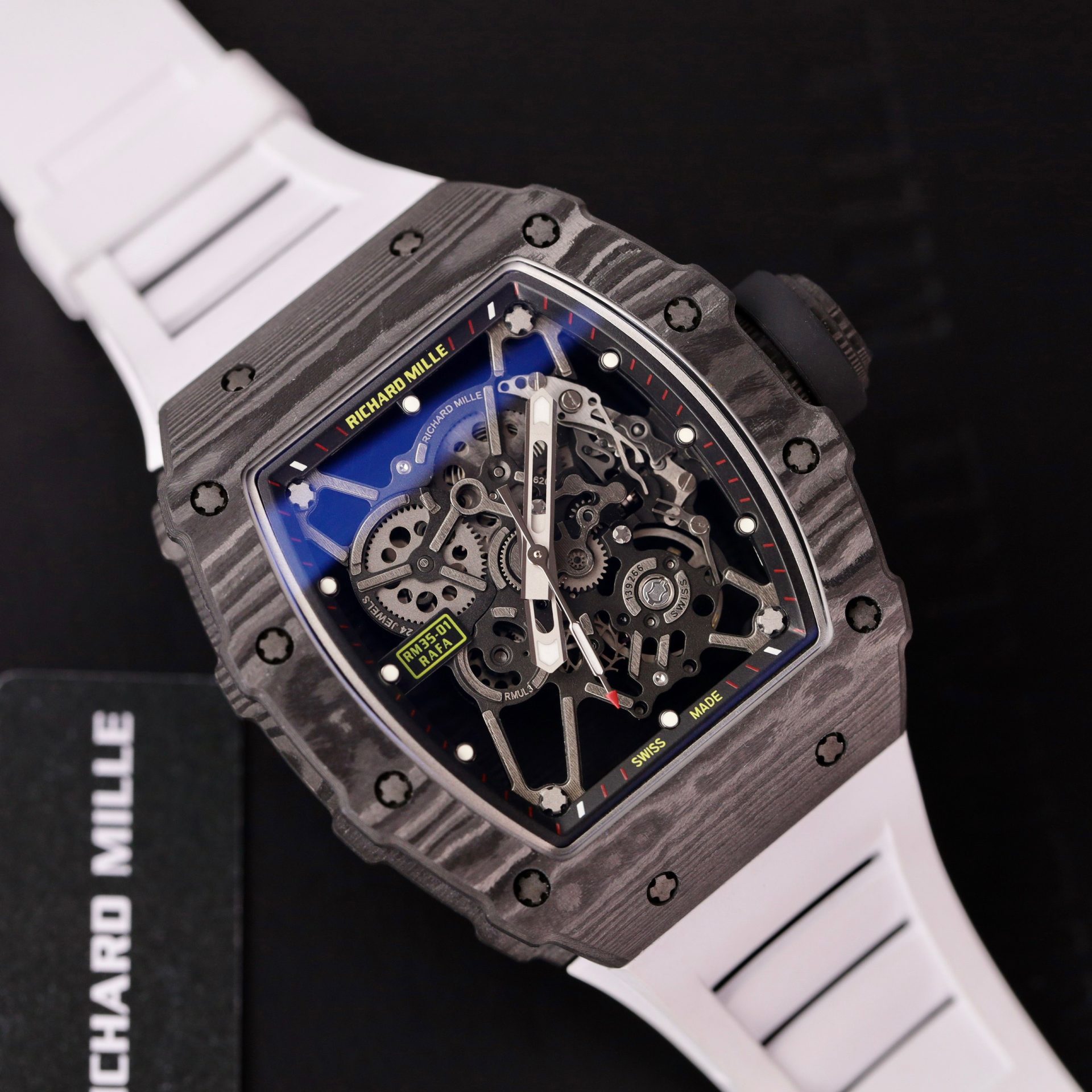 Richard Mille Super Clone Watch RM35-01 Carbon Rubber Strap BBR Factory 44mm - Image 3