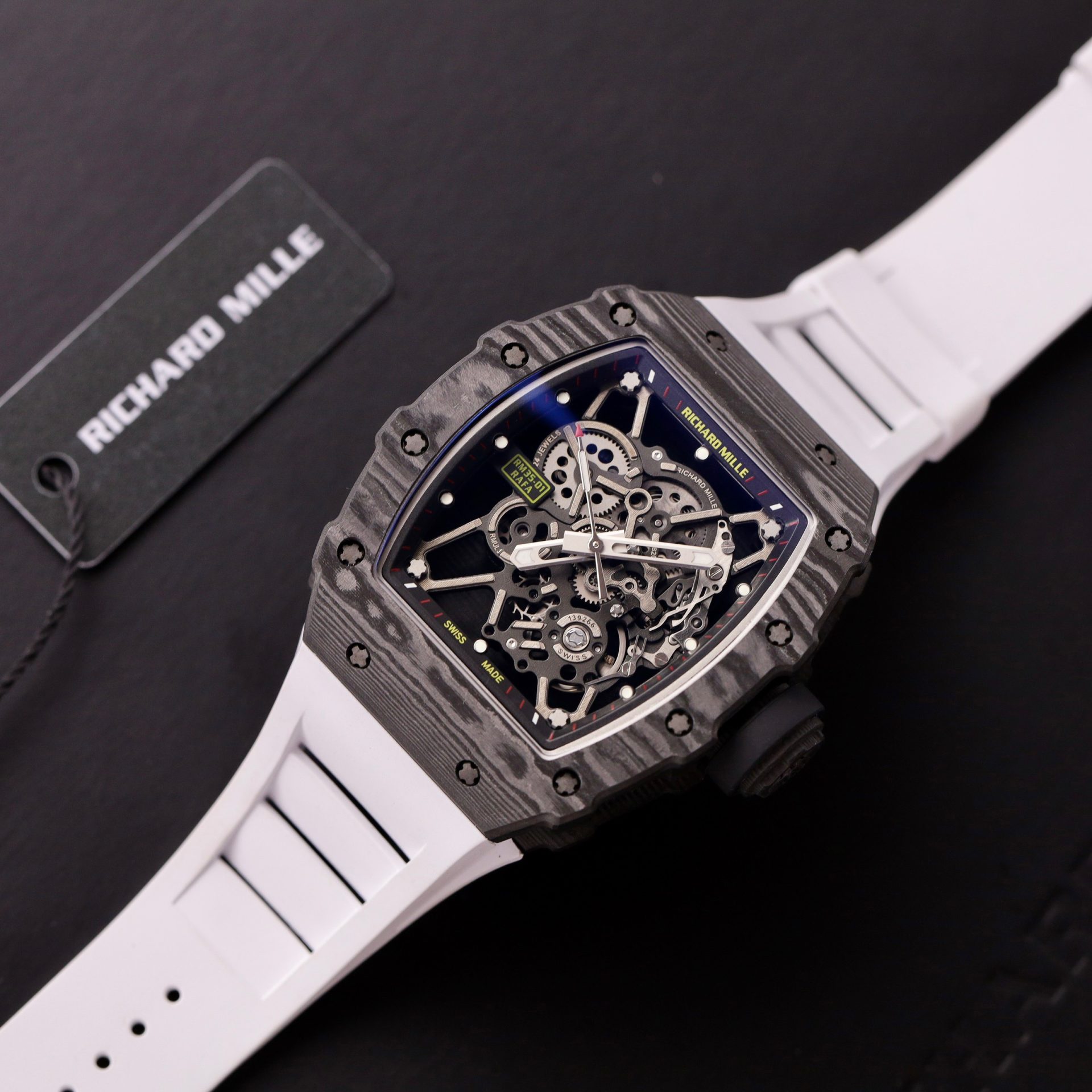 Richard Mille Super Clone Watch RM35-01 Carbon Rubber Strap BBR Factory 44mm - Image 2