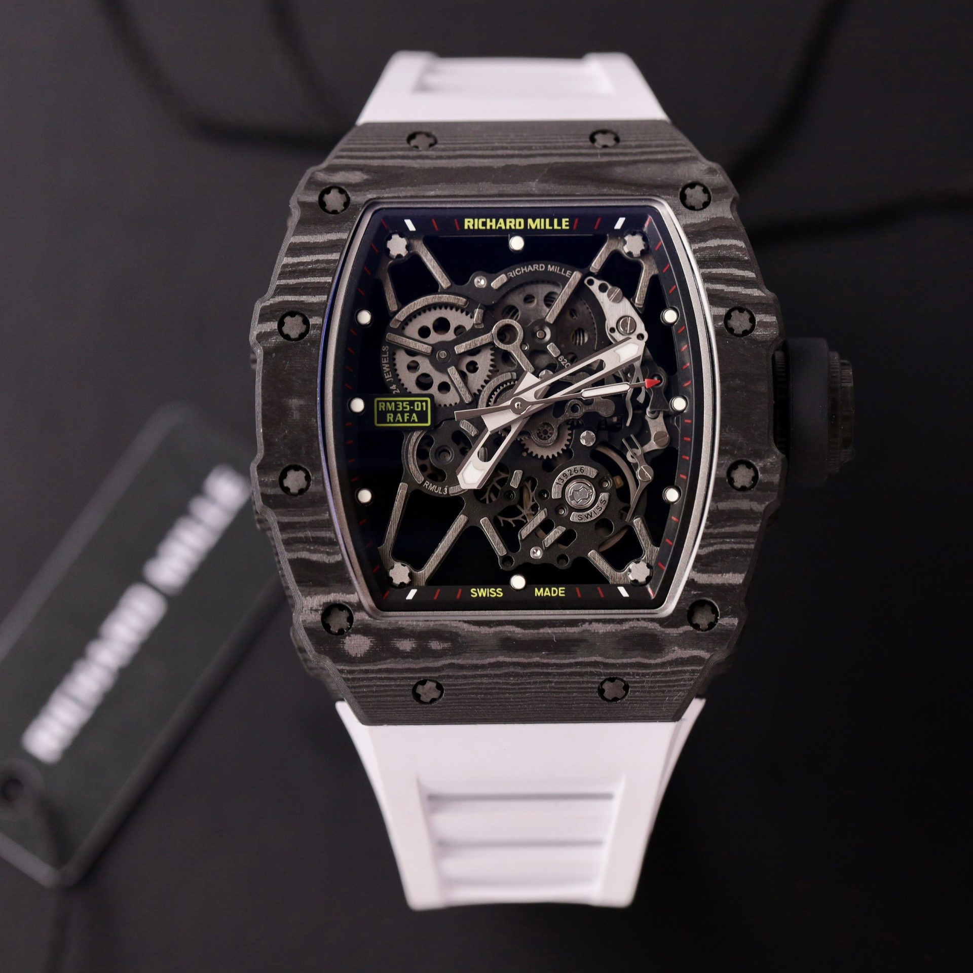Richard Mille Super Clone Watch RM35-01 Carbon Rubber Strap BBR Factory 44mm