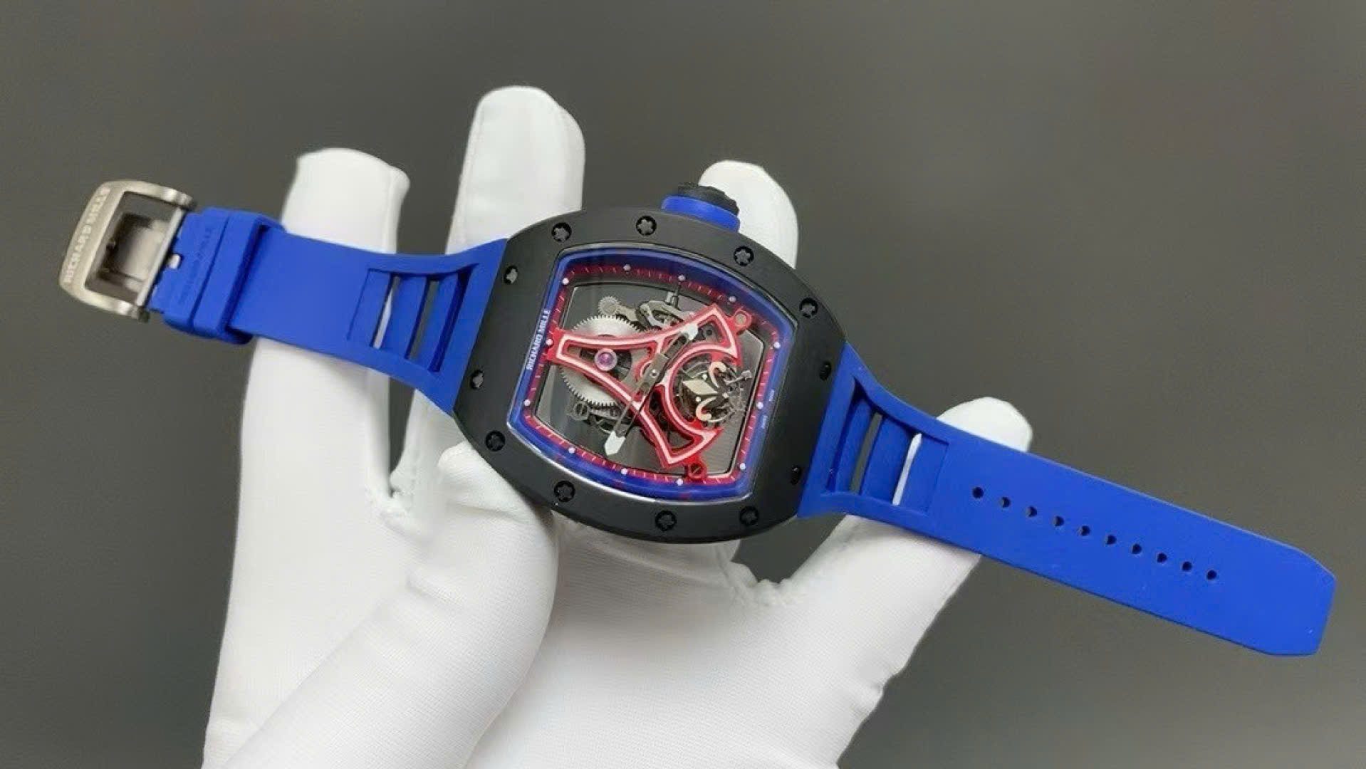 Richard Mille Super Clone Watch RM52-03 Paris Saint-Germain Tourbillon Ceramic Black 40x48mm
