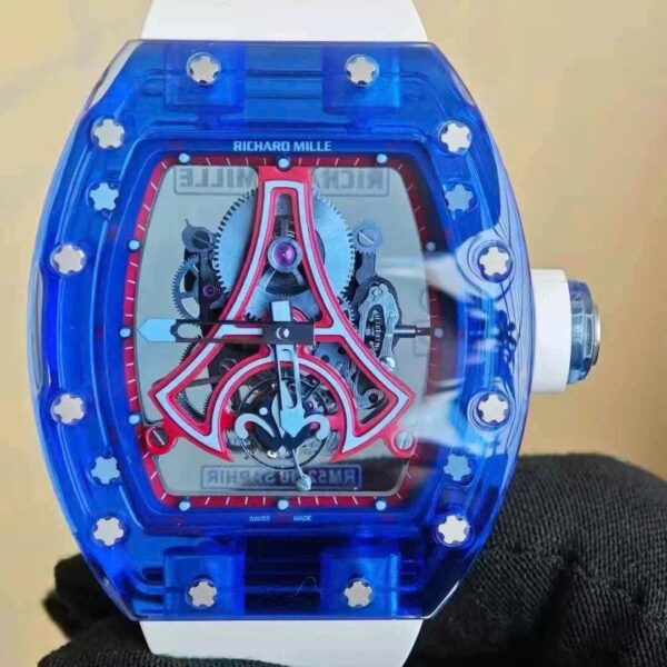 Dong Ho Richard Mille RM52 03 Paris Saint Germain Tourbillon Rep 1 1 Vo Sapphire Xanh 40x48mm 1 1