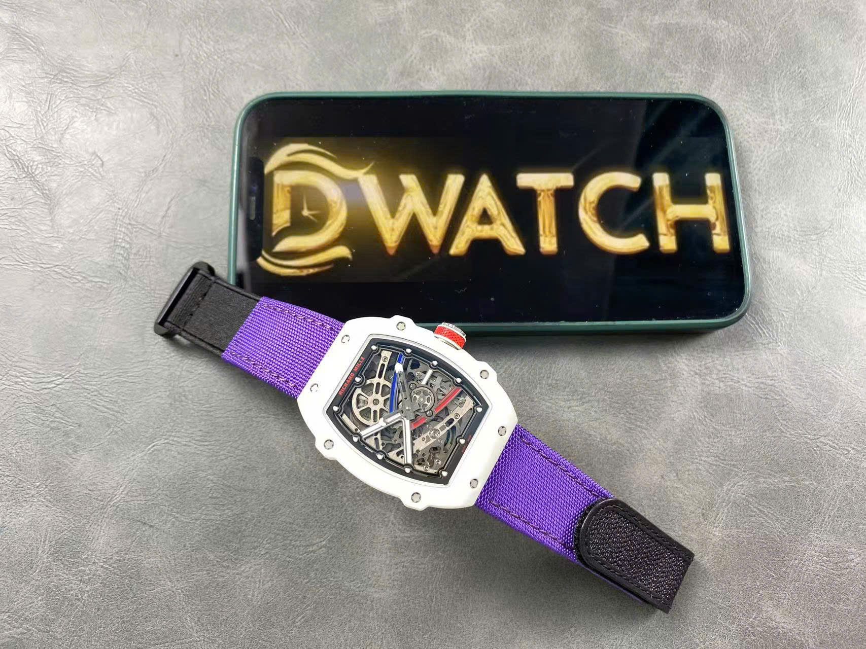Richard Mille RM67-02 Refined Case White Carbon Super Light 37 Grams 38.7×47.52mm Super Clone