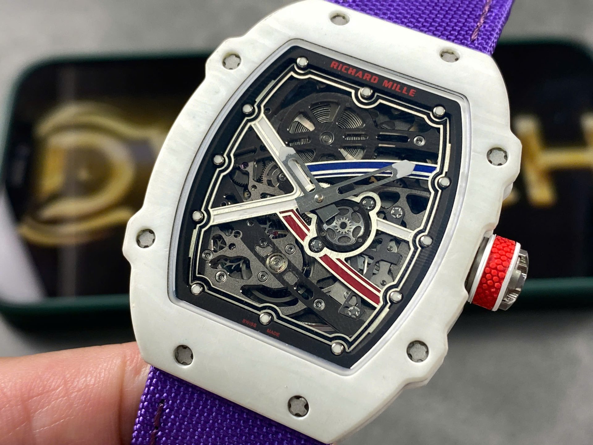 Richard Mille RM67-02 Refined Case White Carbon Super Light 37 Grams 38.7×47.52mm Super Clone - Image 4