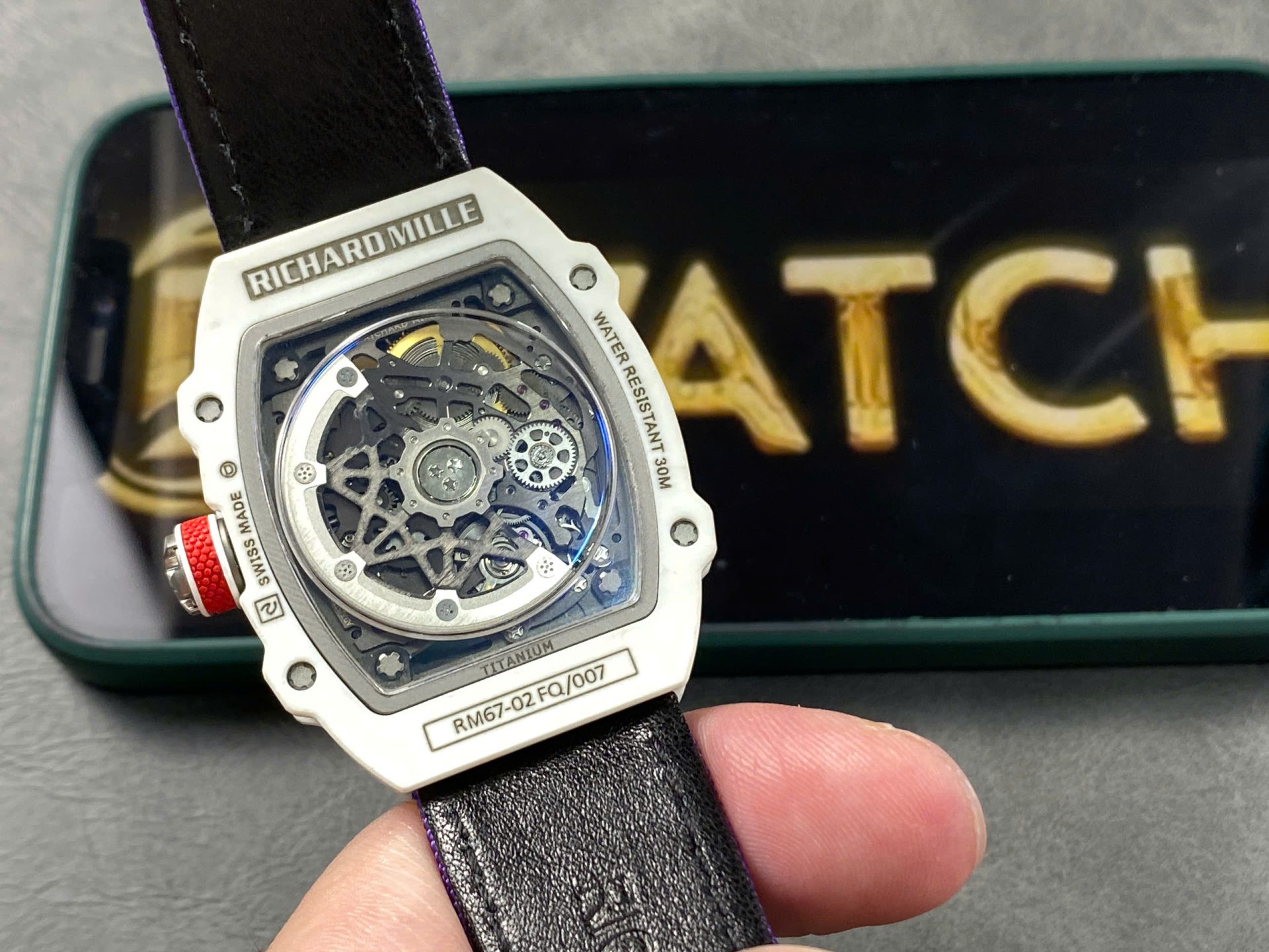 Richard Mille RM67-02 Refined Case White Carbon Super Light 37 Grams 38.7×47.52mm Super Clone - Image 7