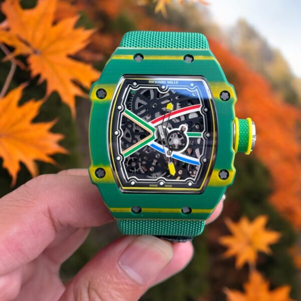 Dong Ho Richard Mille RM67 02 Replica Cao Cap Mau Xanh La Cay 39x48mm 4 1