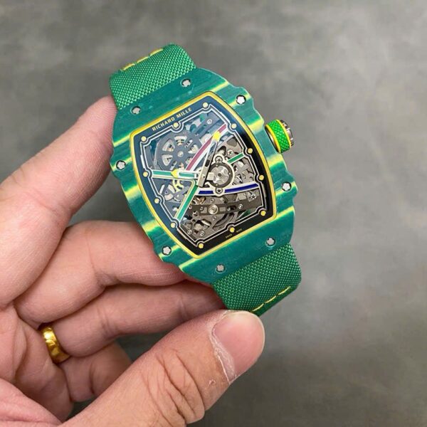 Dong Ho Richard Mille RM67 02 Vo Carbon Xanh Che Tac Sieu Mong Sieu Nhe 37 Grams 38.7×47 7 1
