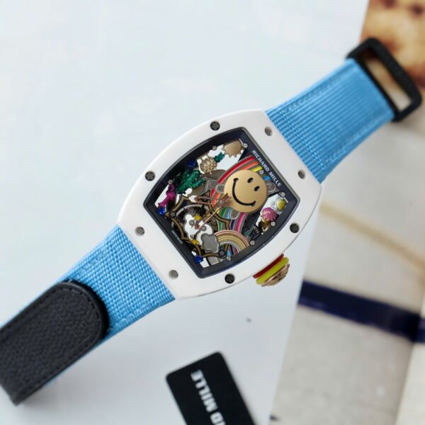Dong Ho Richard Mille Rep 11 Cao Cap RM88 Smiley Day Vai Nato Mau Xanh 42mm 4 1