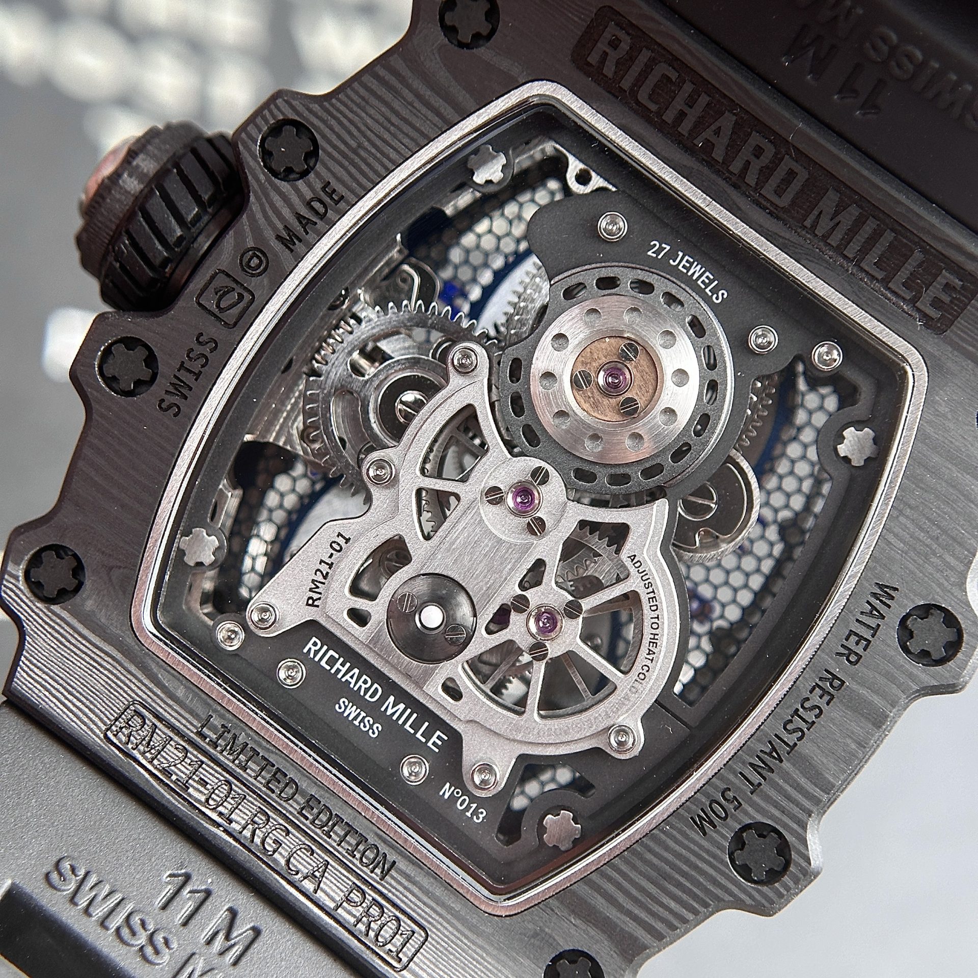 Richard Mille Super Clone Watch RM21-02 Tourbillon Aerodyne Rubber Strap 43mm - Image 7