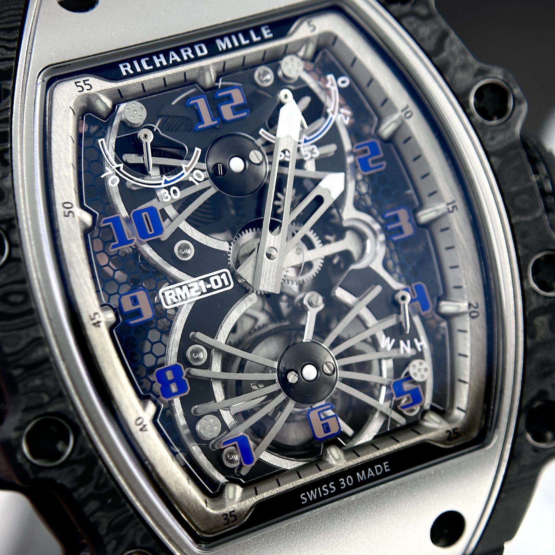 Richard Mille Super Clone Watch RM21-02 Tourbillon Aerodyne Rubber Strap 43mm - Image 4