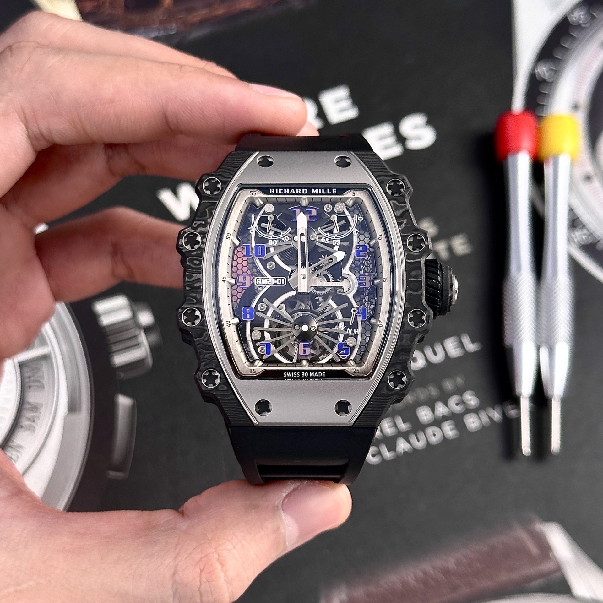 Richard Mille Super Clone Watch RM21-02 Tourbillon Aerodyne Rubber Strap 43mm - Image 2