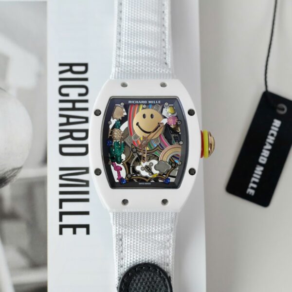 Dong Ho Richard Mille Replica Cao Cap RM88 Smiley Vo Gom Trang 42mm 10 1