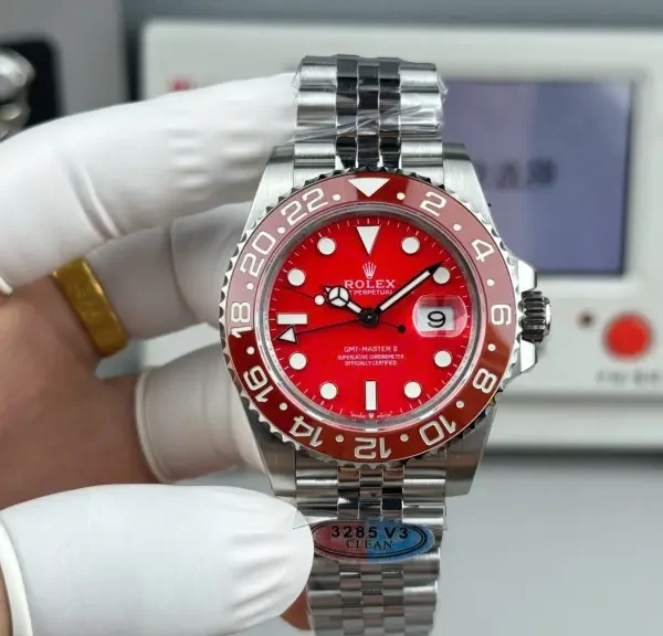 Dong Ho Rolex GMT Master II Replica 11 Mat So Mau Do May Calibre 3285 Super Clone 40mm 3 768x576.jpg