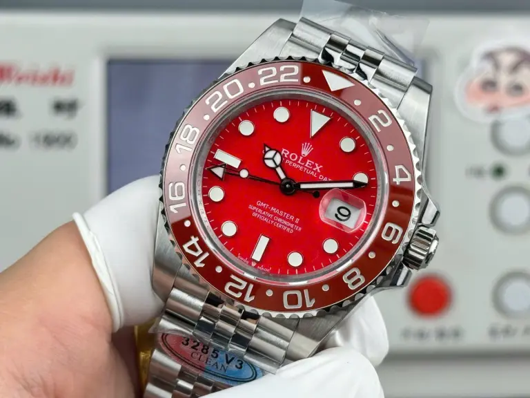 Rolex GMT-Master II Luxury Red Dial Calibre 3285 Super Clone Movement 40mm - Image 5