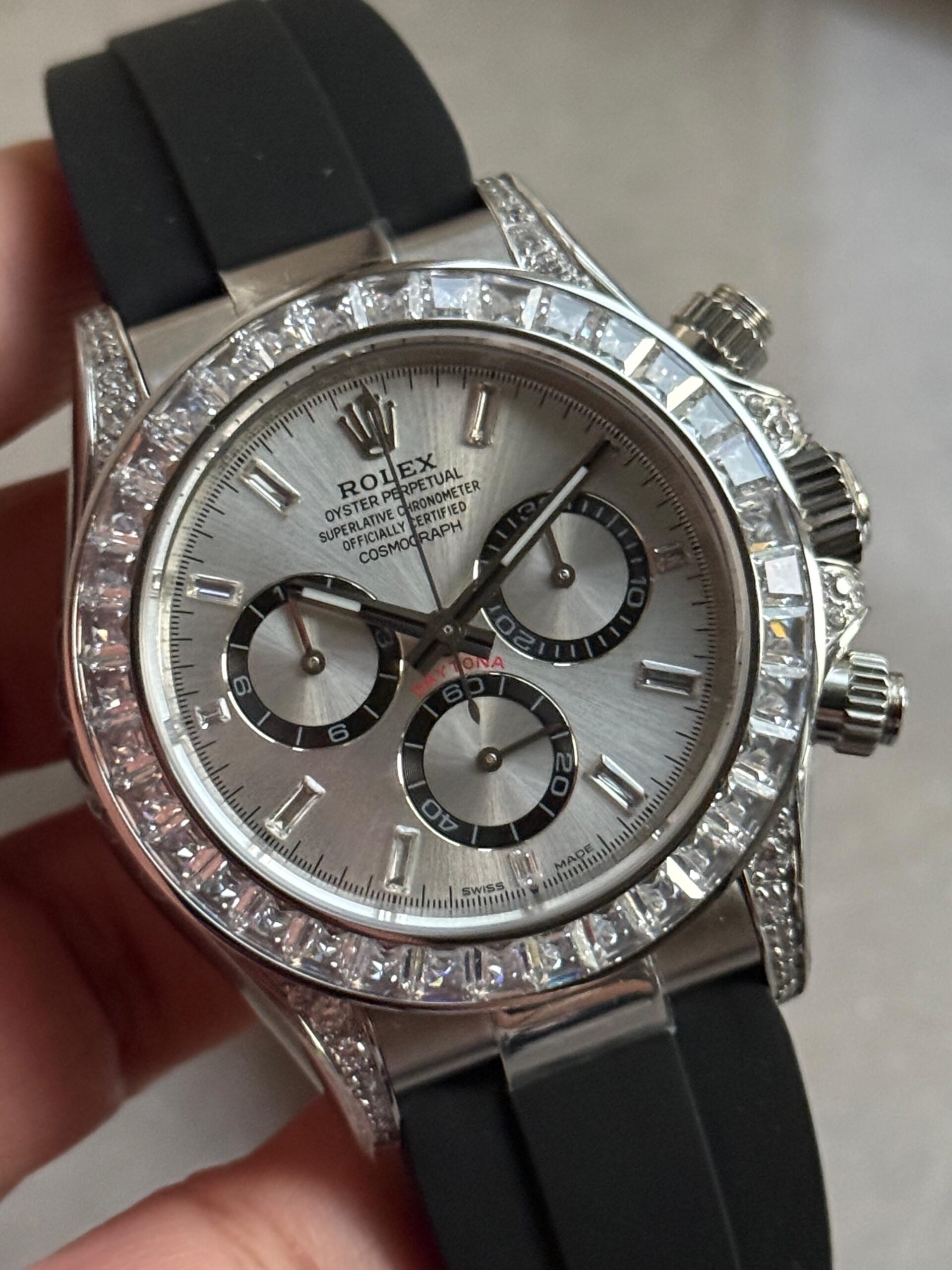 daytona custom daytona 4131 moissanite diamond dial oysterflex barcelet - Image 2