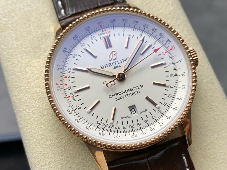 Breitling Navitimer Rose Gold White Dial BLS Factory 41mm Super Clone - Image 5
