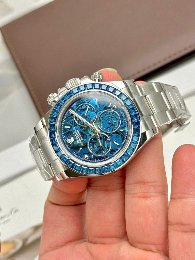 Rolex Daytona Arolla Challenge Blue Dial Skeleton 40mm Super Clone - Image 5