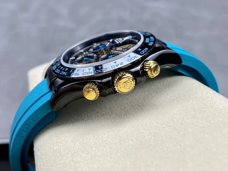 Rolex Daytona By Blaken Skeleton Dial Rubber Strap Cyan 40mm Super Clone - Image 6