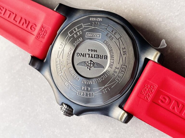 Breitling Avenger GMT SS GF 1:1 Best Edition Black Dial Stick Markers on RED rubber Strap A2836 V2 limited edition - Image 7
