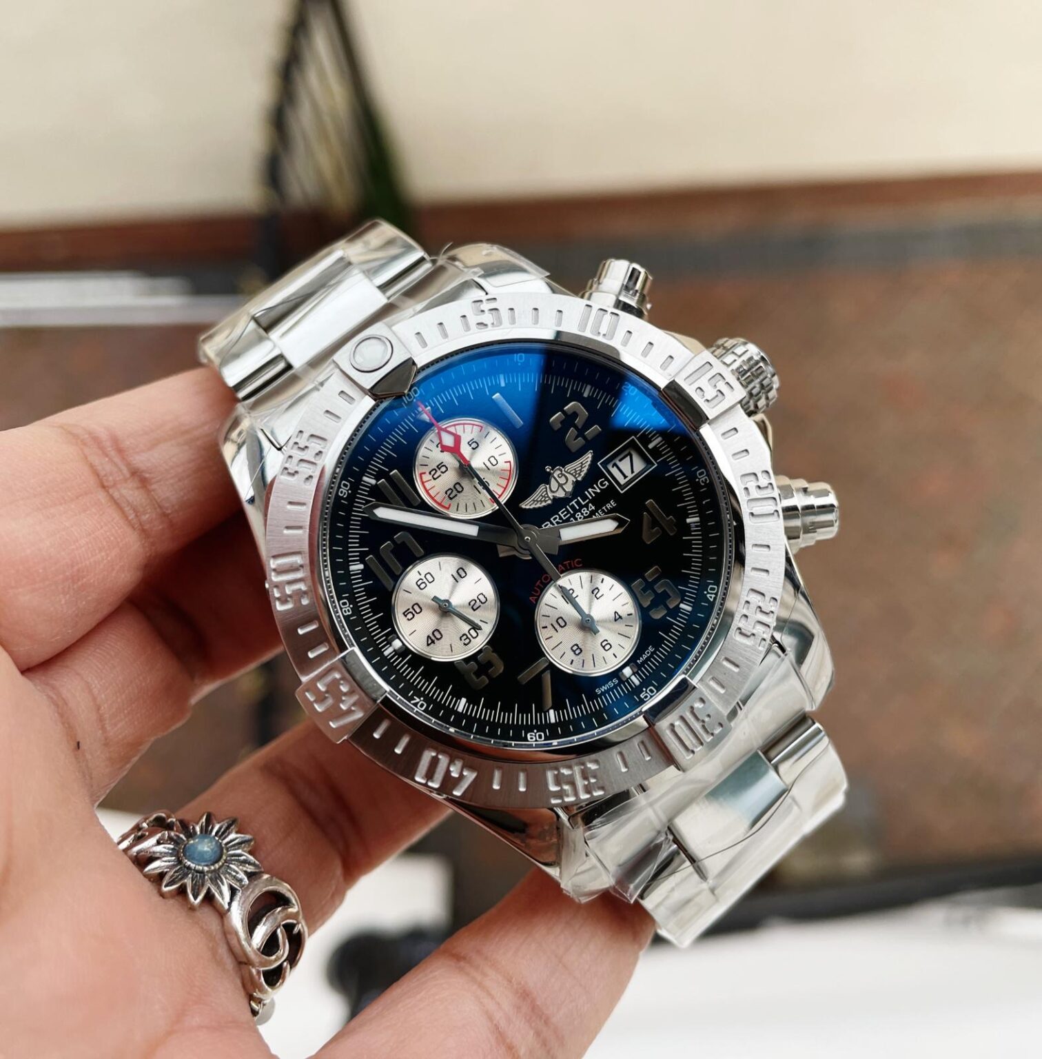 Breitling Avenger II Chronograph 43mm SS GF 1:1 Best Edition Gray/White Dial on SS Bracelet A7750