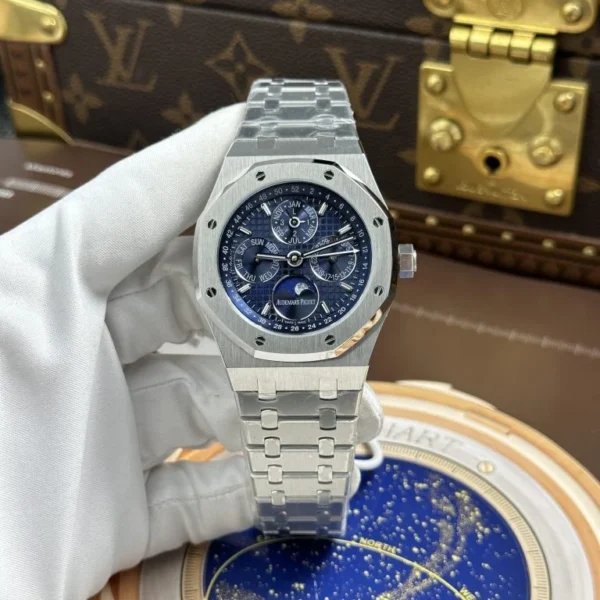 Dong Ho Audemars Piguet Che Tac Royal Oak Perpetual Calendar 26574ST Mat Xanh Duong 41mm 15 768x768 1